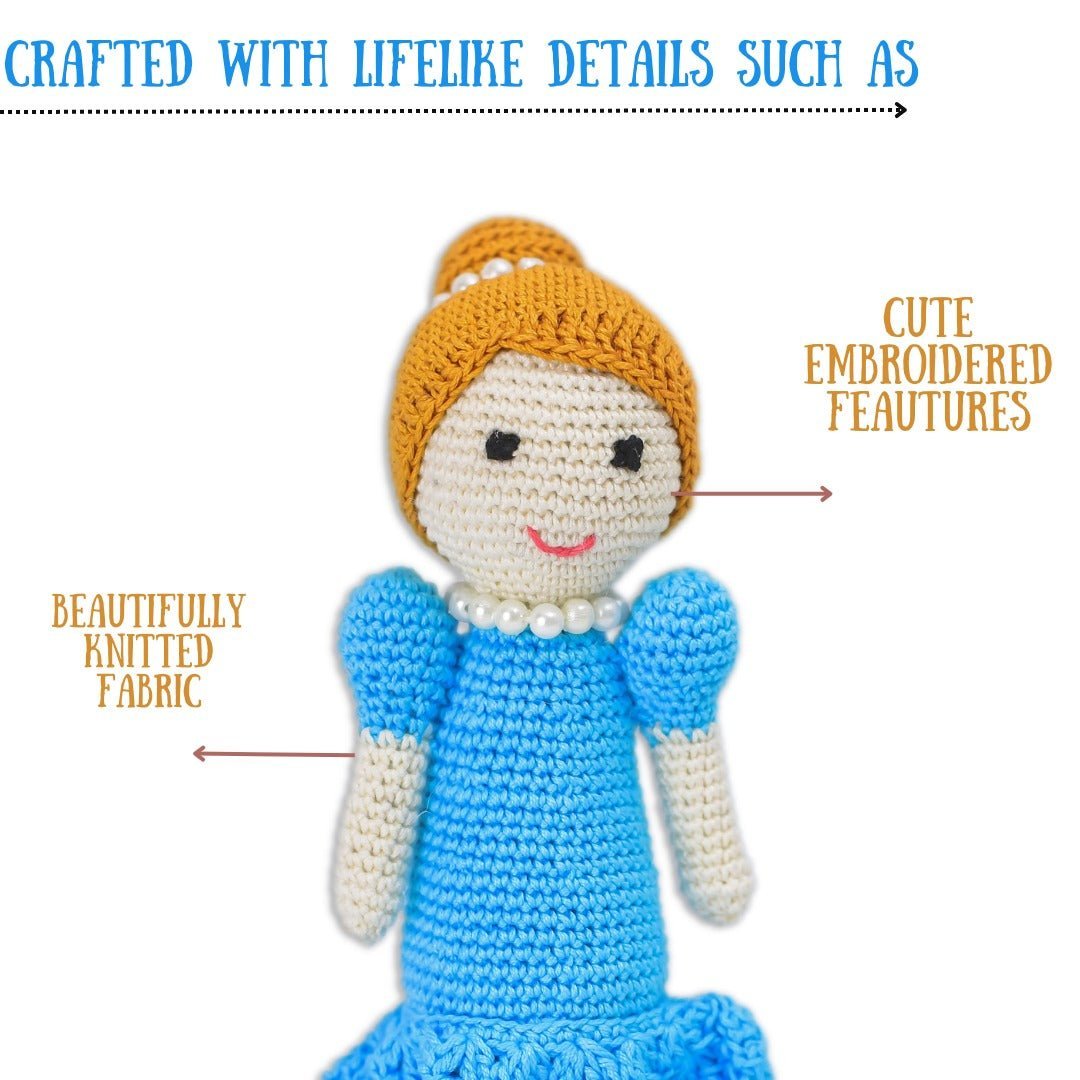 Happy Threads Necklace Doll Handcrafted Blue Stuffed Dolls - ST000030