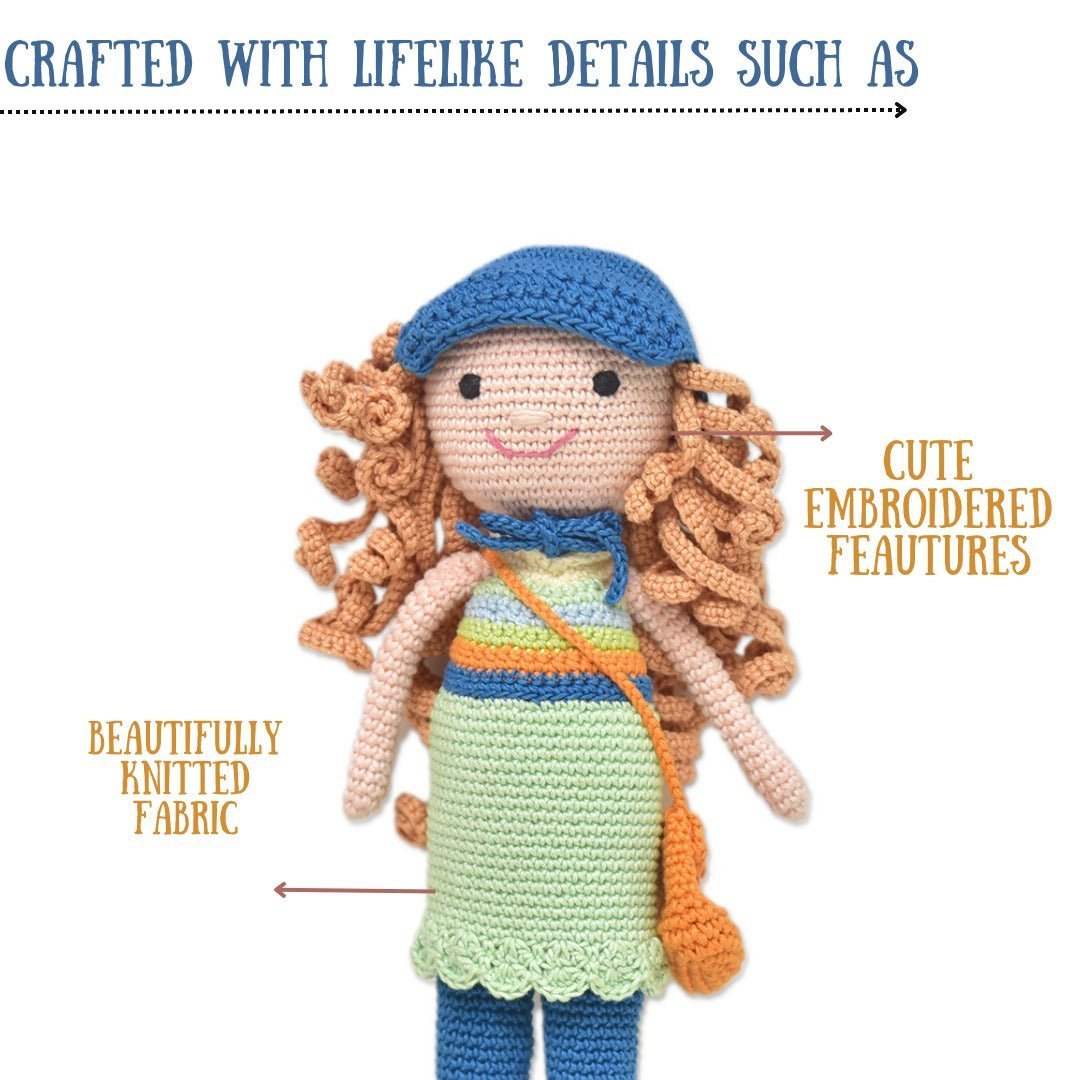 Happy Threads Nora Doll Handcrafted Trendy Dolls Perfect Gift for Girls - NORD0461