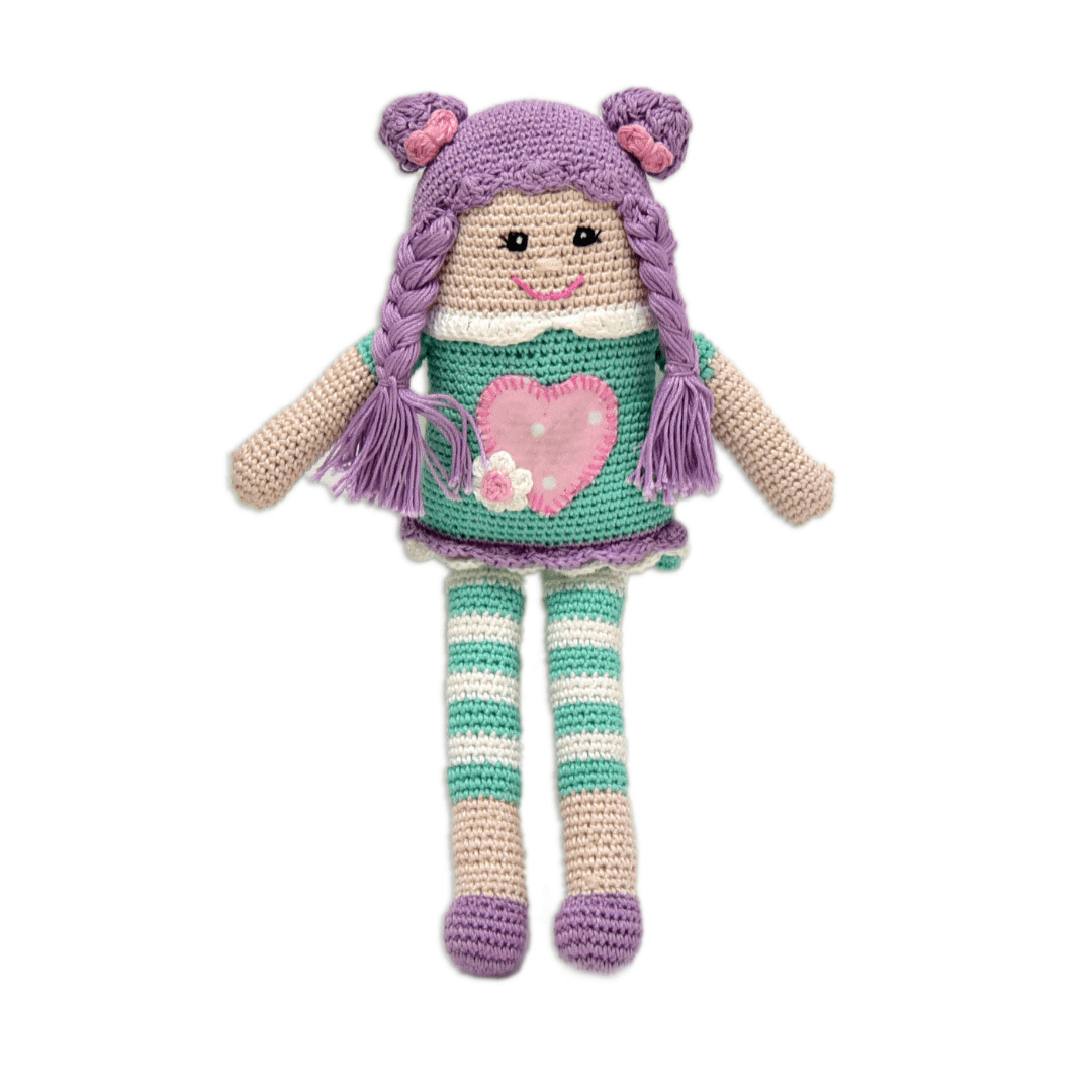 Happy Threads | Purple Pie Handmade Crocheted Doll – Soft & Safe Toy | Unique Gift for Kids - ID23A067