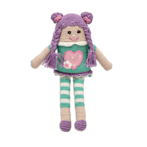 Happy Threads | Purple Pie Handmade Crocheted Doll – Soft & Safe Toy | Unique Gift for Kids - ID23A067
