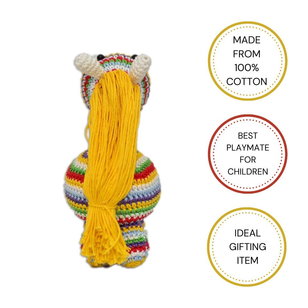 Happy Threads Rainbow Pony Child Friendly Soft Toy |Crochet Tiger - STRP0160