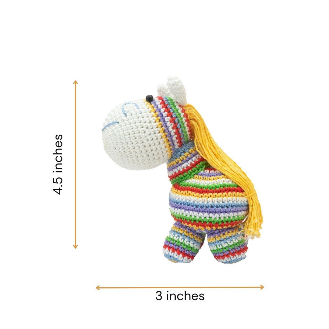 Happy Threads Rainbow Pony Child Friendly Soft Toy |Crochet Tiger - STRP0160
