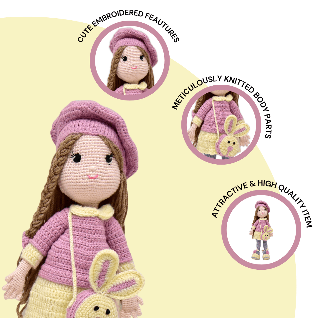 Happy Threads | Rasberina the Doll – Limited Edition Handmade Crochet Keepsake - ID23A026
