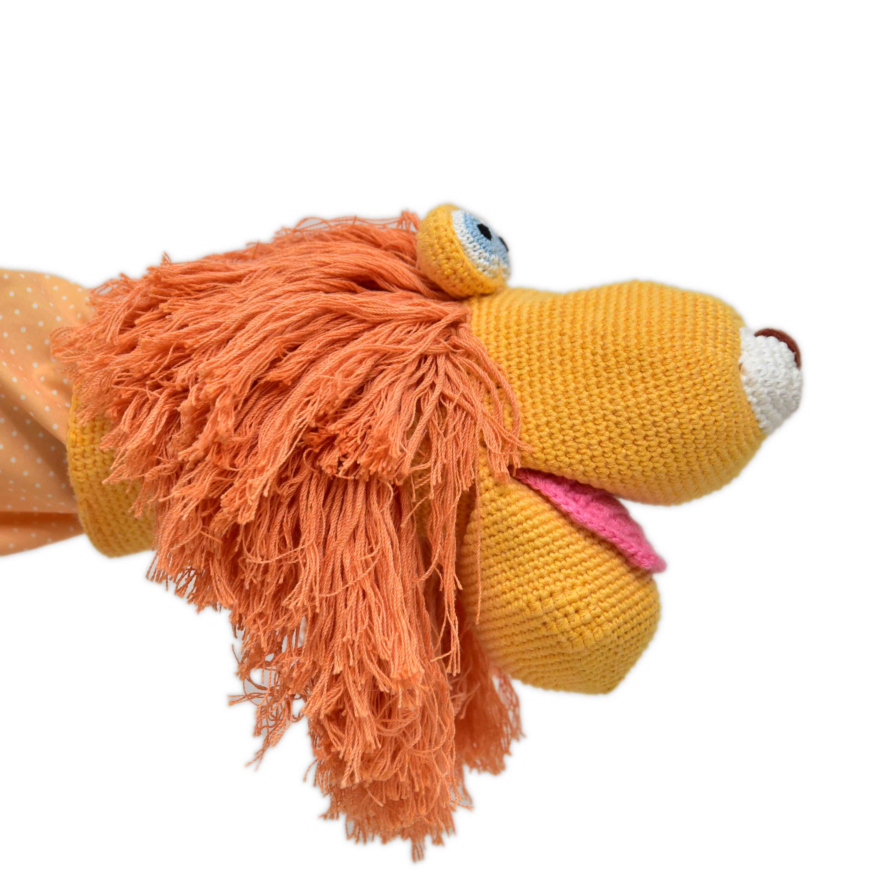 Happy Threads | Roar with Joy – Crochet Lion Puppet for Storytelling & Playtime - Crochet Toy