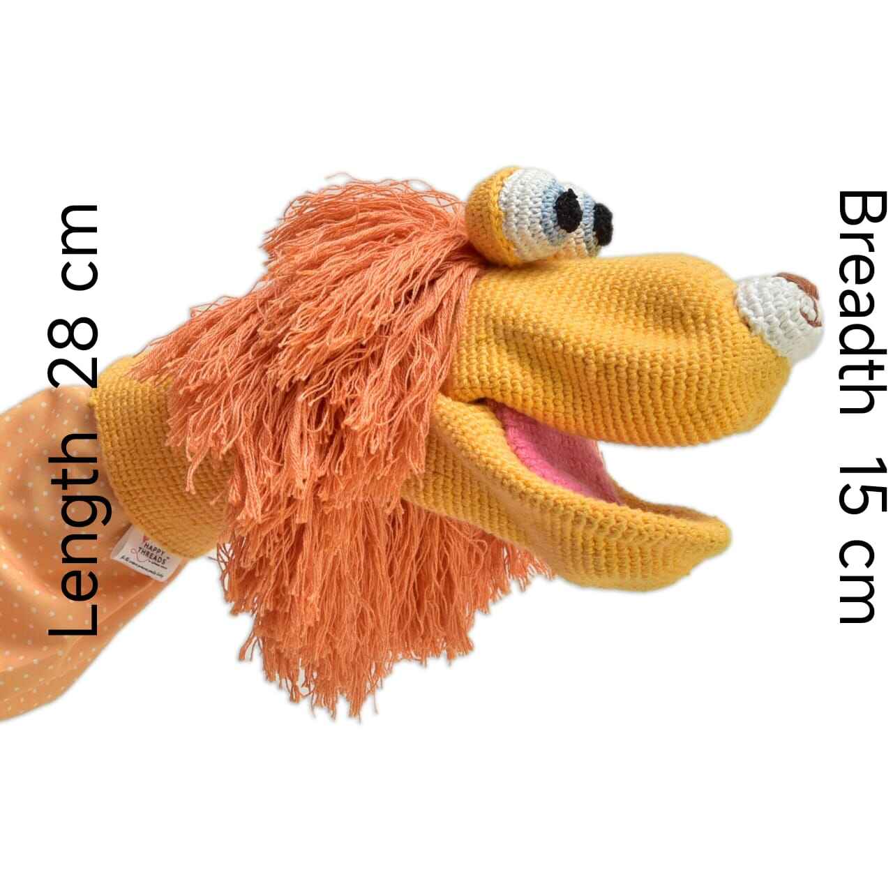 Happy Threads | Roar with Joy – Crochet Lion Puppet for Storytelling & Playtime - Crochet Toy