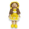 Happy Threads | Sunshine Crochet Doll – 100% Handmade 17" Soft Toy for Kids, Child - Safe Cotton Yarn - ID23A049