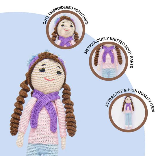 Happy Threads Sweetie Doll Handcrafted Stuffed Dolls - Crochet Toy