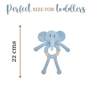 Happy Threads | Tiny Trunkies Crochet Baby Rattle Toy – Handmade with Love & Care - AN24X199