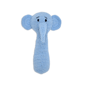Happy threads | Tiny Trunkies Crochet Hand Rattle – Ideal Baby Gift & Keepsake Toy - AN24X238