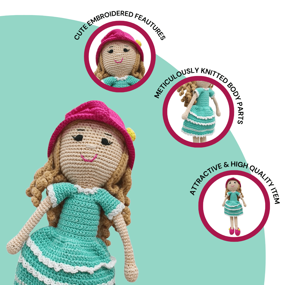 Happy Threads | Trendy Curls – A Playful, Stylish Crochet Doll for All Ages - STDCH350