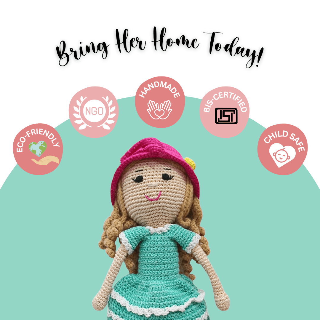 Happy Threads | Trendy Curls – A Playful, Stylish Crochet Doll for All Ages - STDCH350
