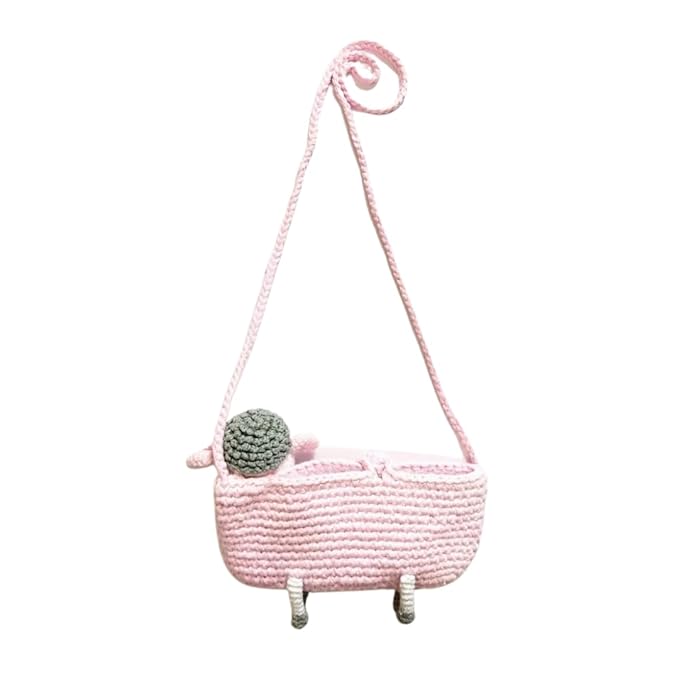 Happy Threads | Unique Pink Sheep Crochet Purse for Little Girls | Handmade Kids' Fashion Accessory - Crochet Toy