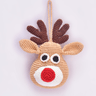 Happy Threads | Whimsical Crochet Reindeer Face Ornament – Handcrafted Christmas Décor - Christmas Decor