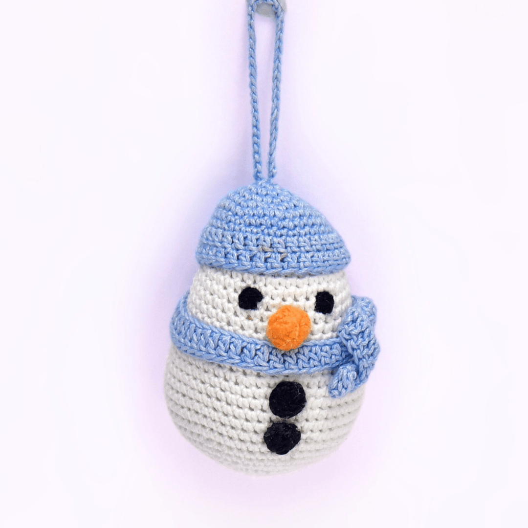 Happy Threads | Whimsical Crochet Snowman Ornament – Delightful Christmas Tree Décor - Christmas Decor