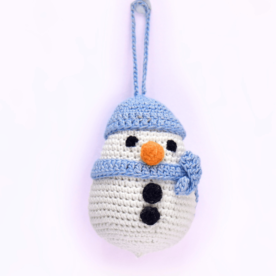 Happy Threads | Whimsical Crochet Snowman Ornament – Delightful Christmas Tree Décor - Christmas Decor