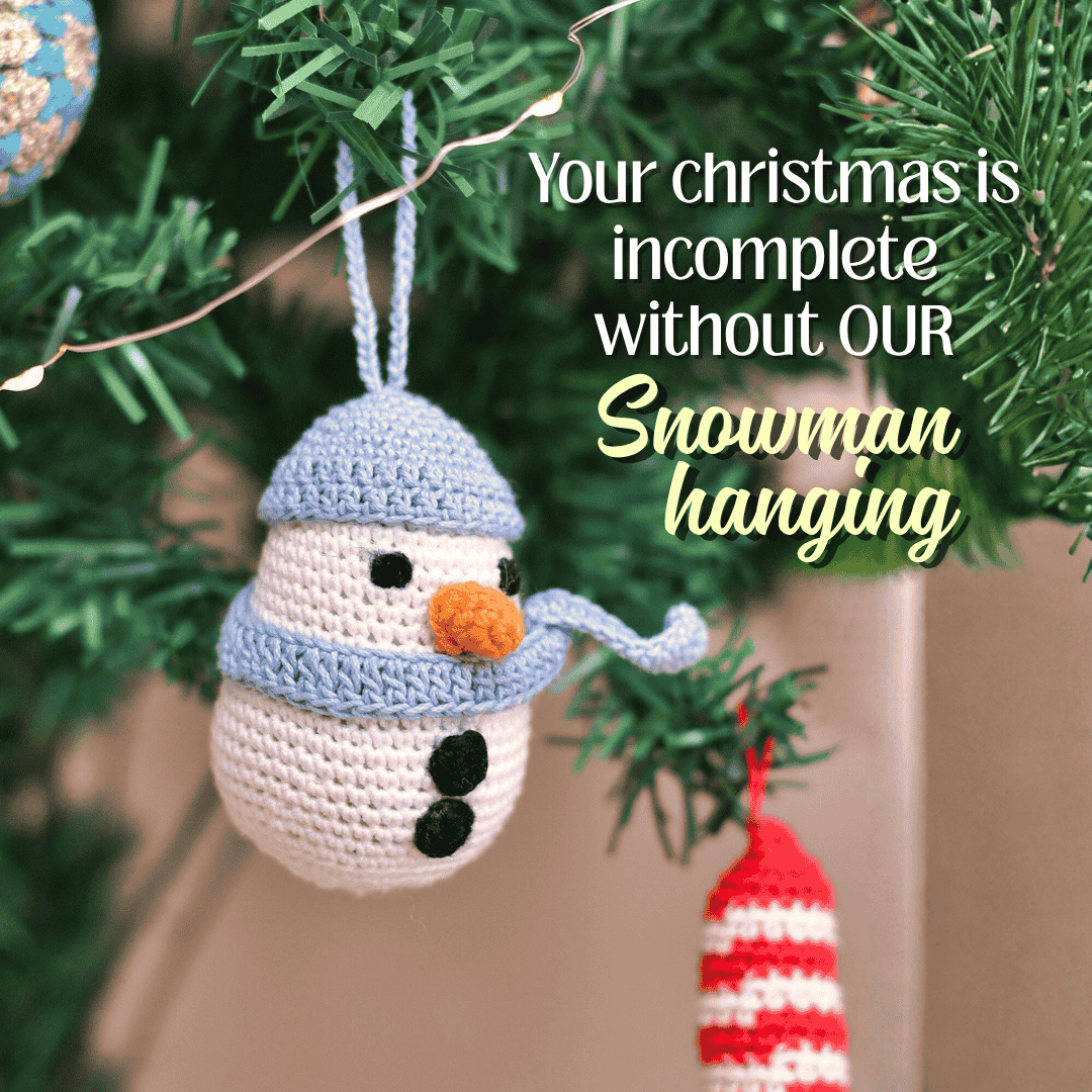 Happy Threads | Whimsical Crochet Snowman Ornament – Delightful Christmas Tree Décor - Christmas Decor