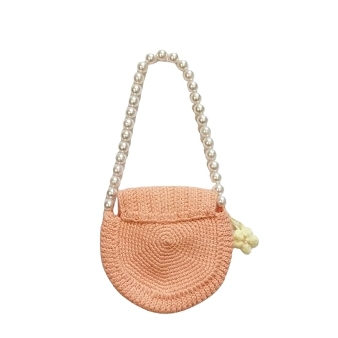 Happy Threads | Whimsical Handmade Crochet Peach Purse for Little Princesses - Adorable Girls' Accessories - Crochet Handbag