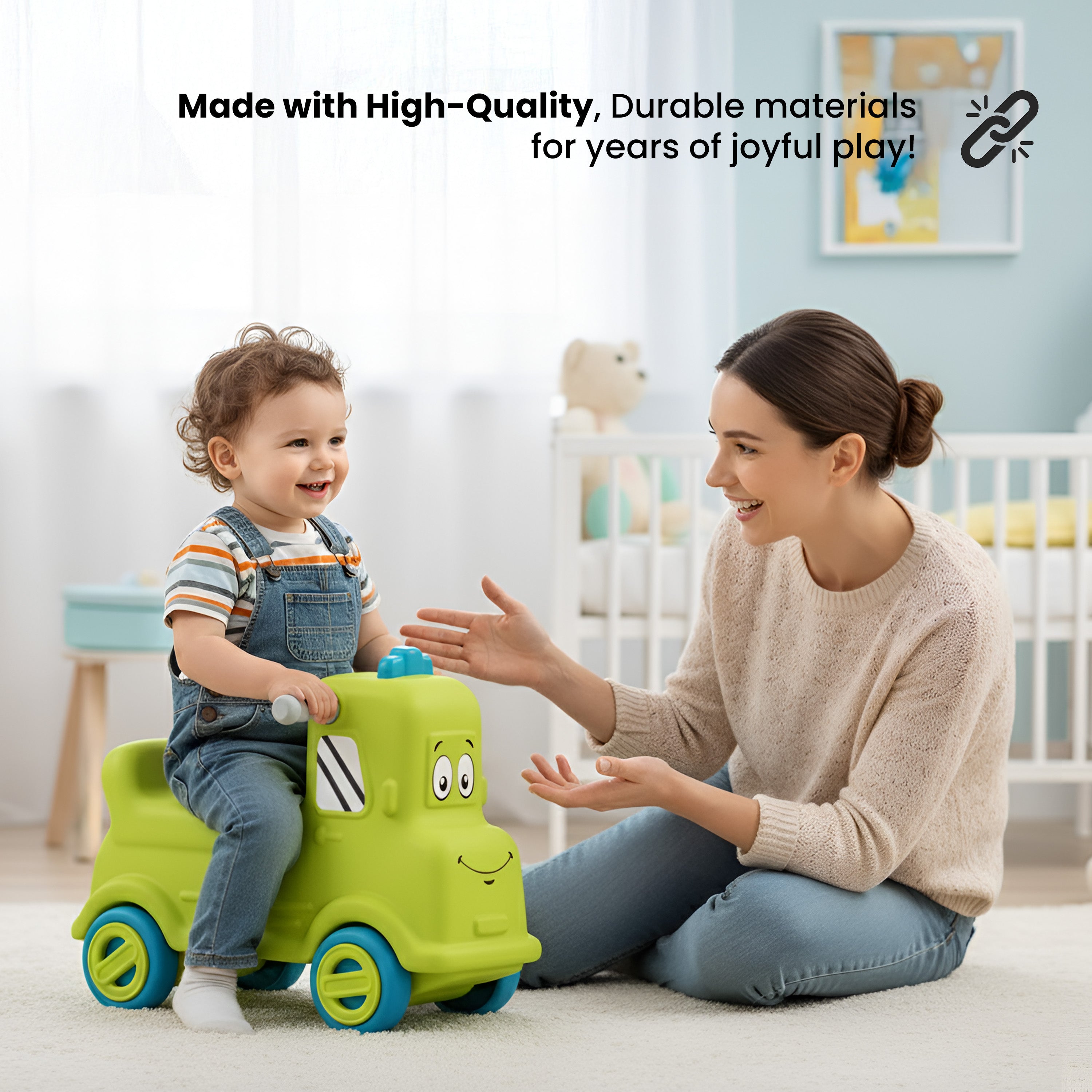 Happy Bear - Ride on Toys - HAPPYBEAR Rider Push Car for Kids 1 - 5Years Indoor & Outdoor Ride - On Toy (Green) - HBM_Rider green