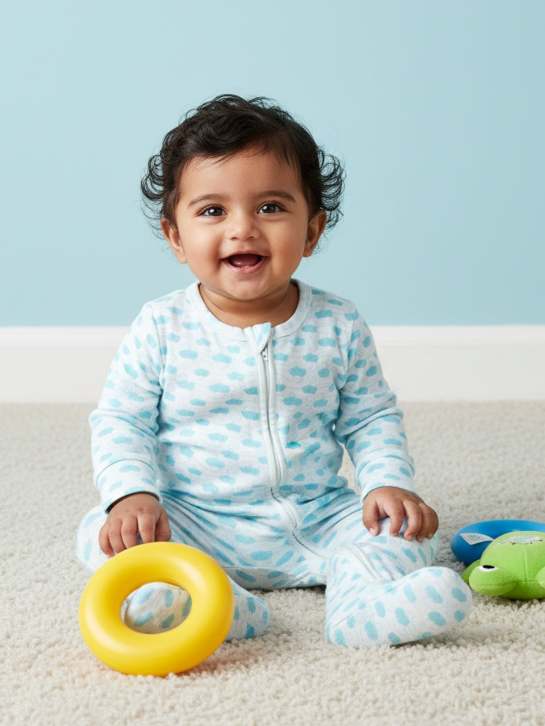 Happy Cloud Infant Zipper Romper