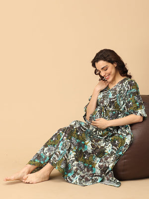 Harmony Wrap Maternity and Nursing Kaftan Nighty - NW - SD - HRMWP - S