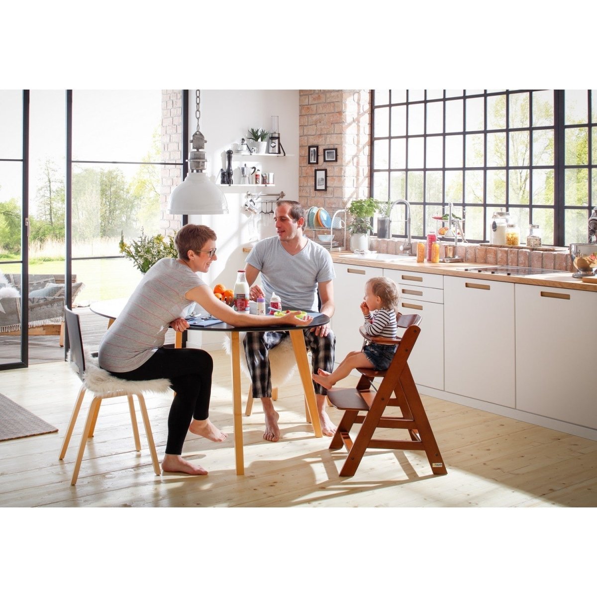 Hauck Alpha Plus B Highchair- Walnut - 661130