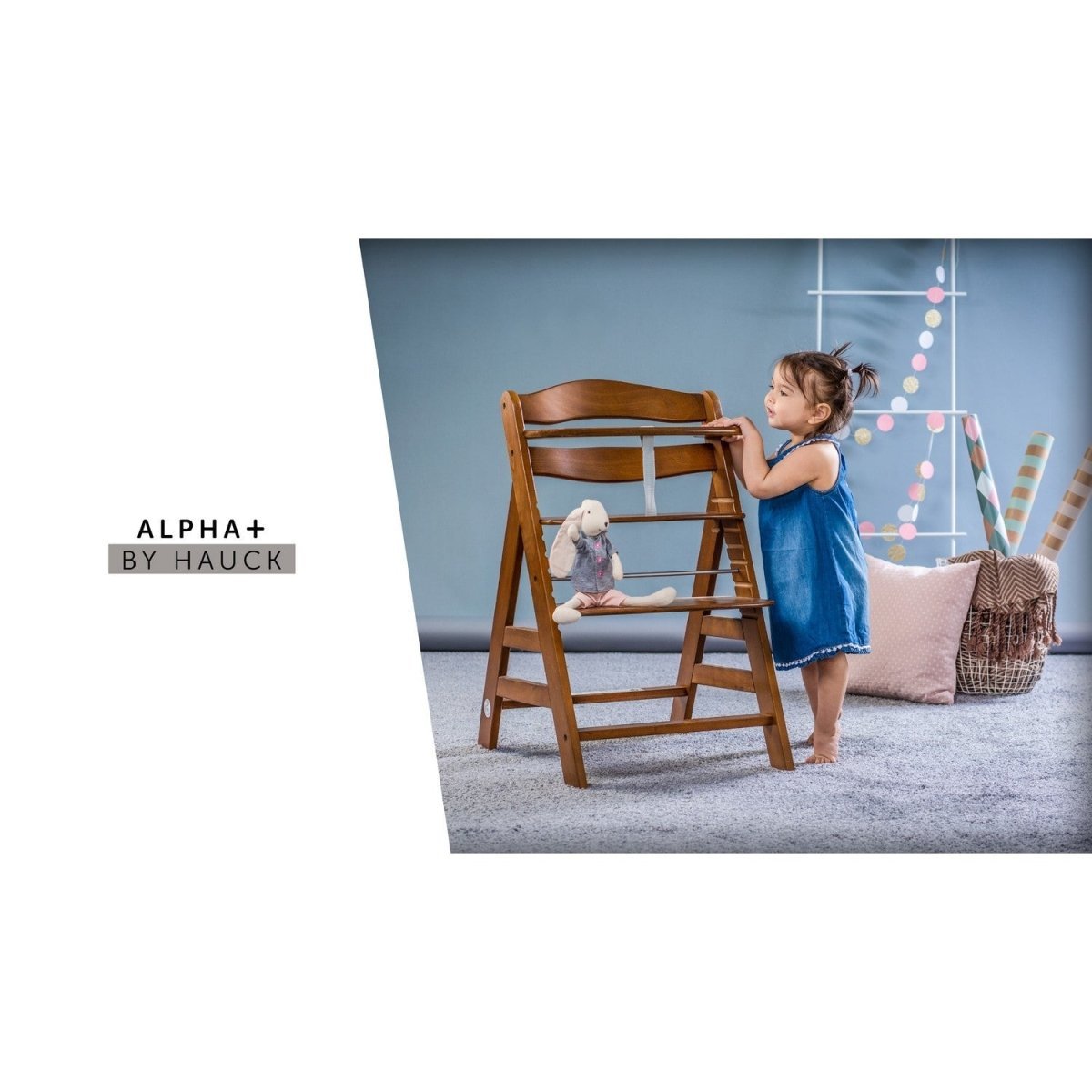 Hauck Alpha Plus B Highchair- Walnut - 661130