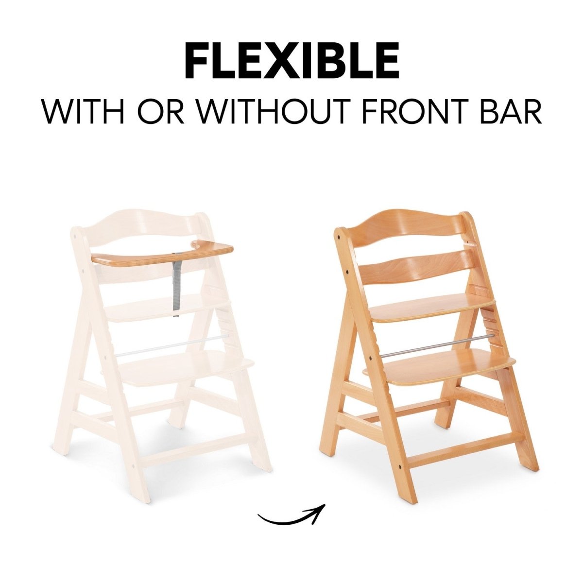 Hauck Alpha+ Premium Baby Wooden High Chair- Natural - 661079