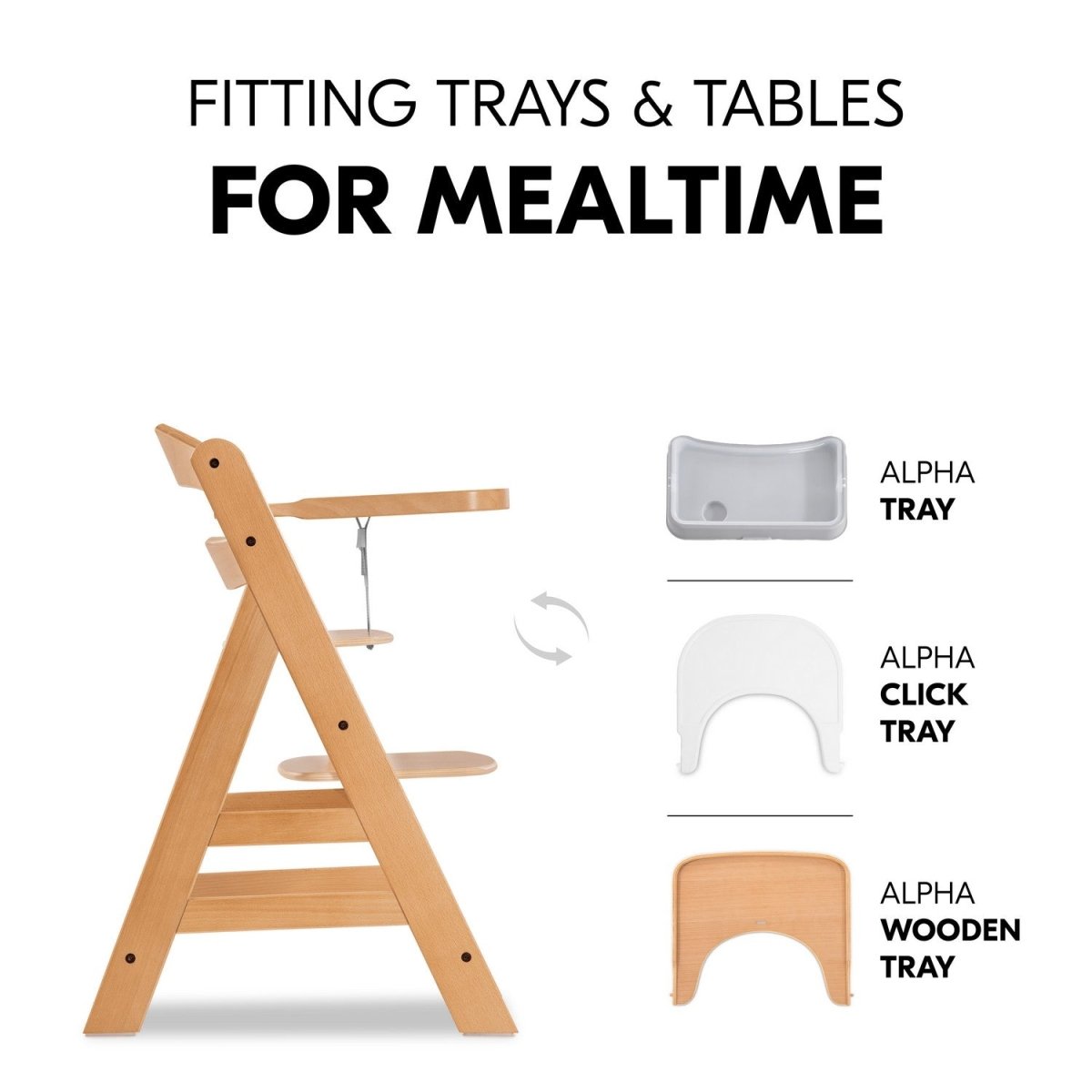 Hauck Alpha+ Premium Baby Wooden High Chair- Natural