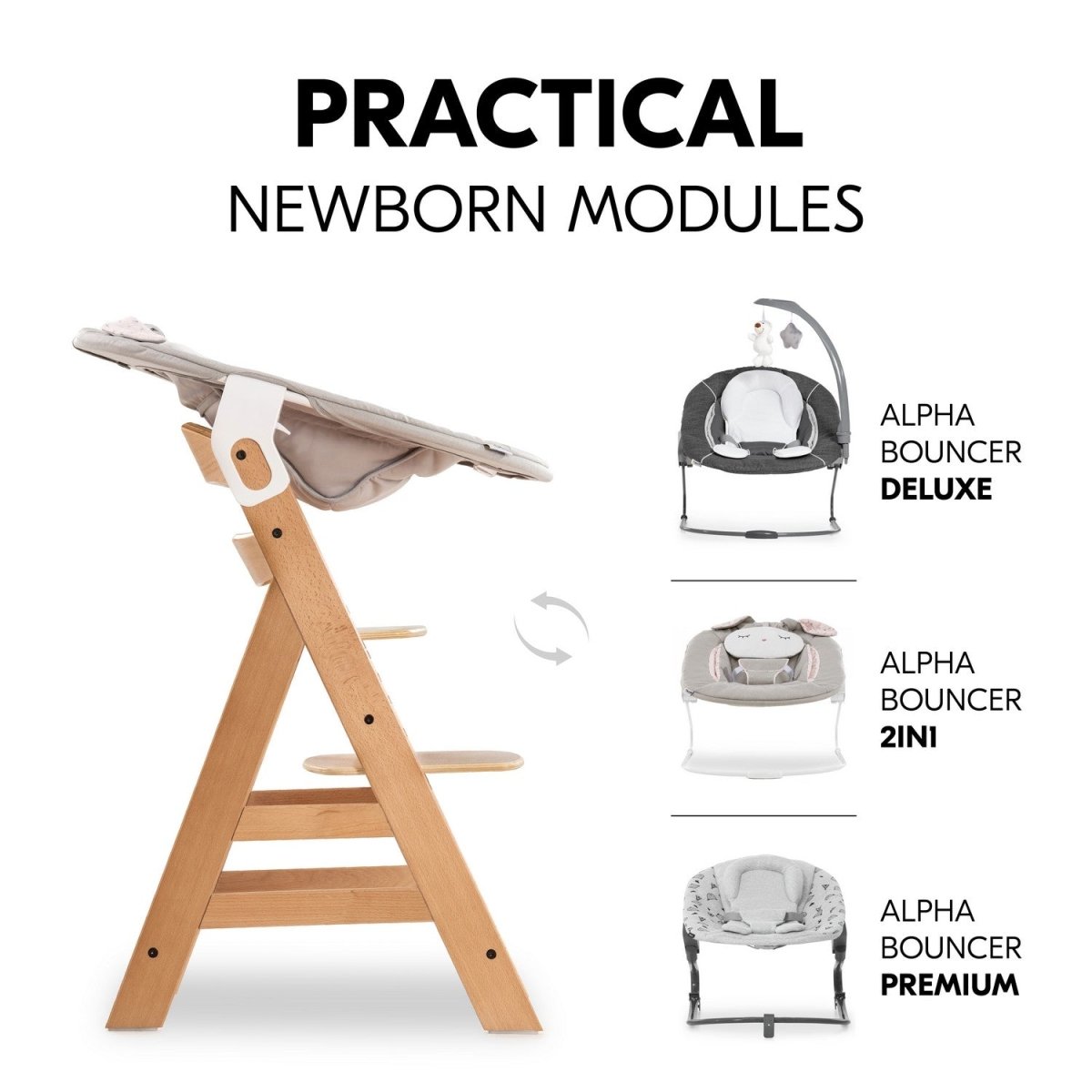 Hauck Alpha+ Premium Baby Wooden High Chair- Natural - 661079