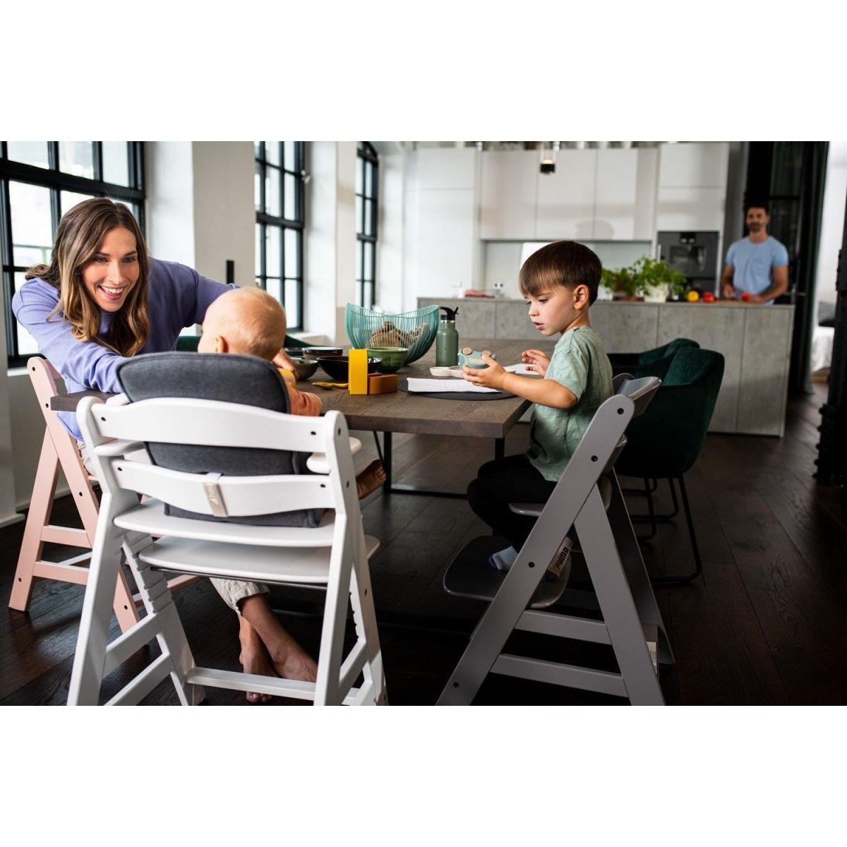 Hauck Alpha+ Wooden High Chair- Grey - 661178