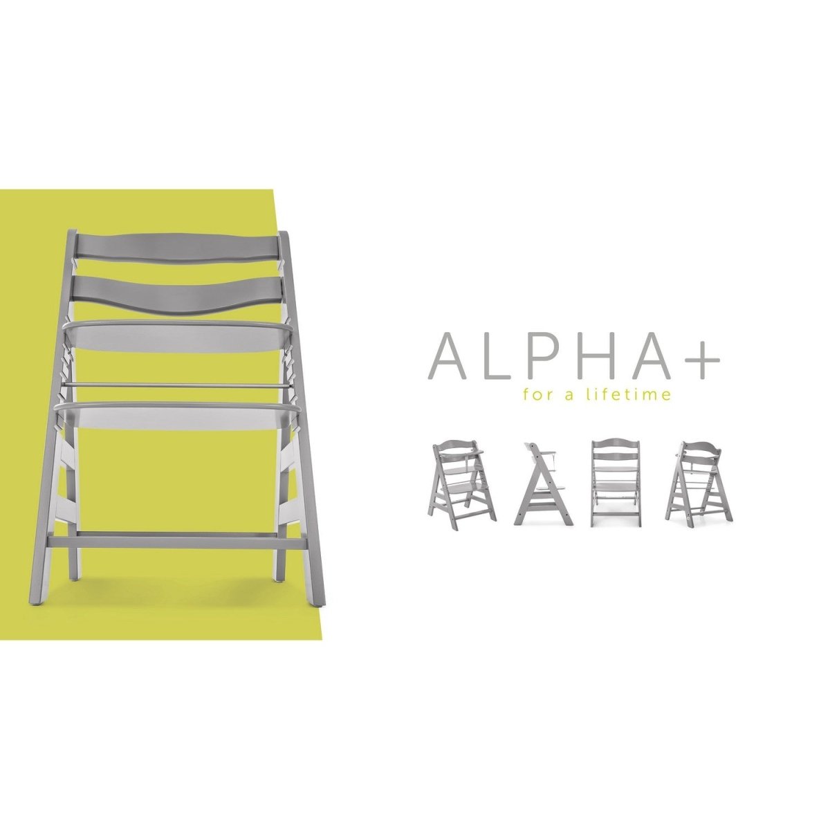 Hauck Alpha+ Wooden High Chair- Grey - 661178