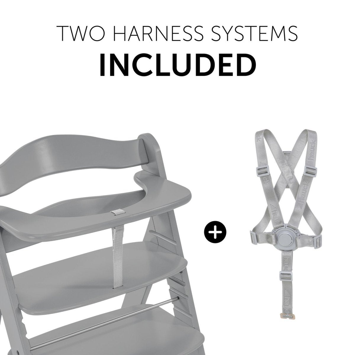 Hauck Alpha+ Wooden High Chair- Grey - 661178