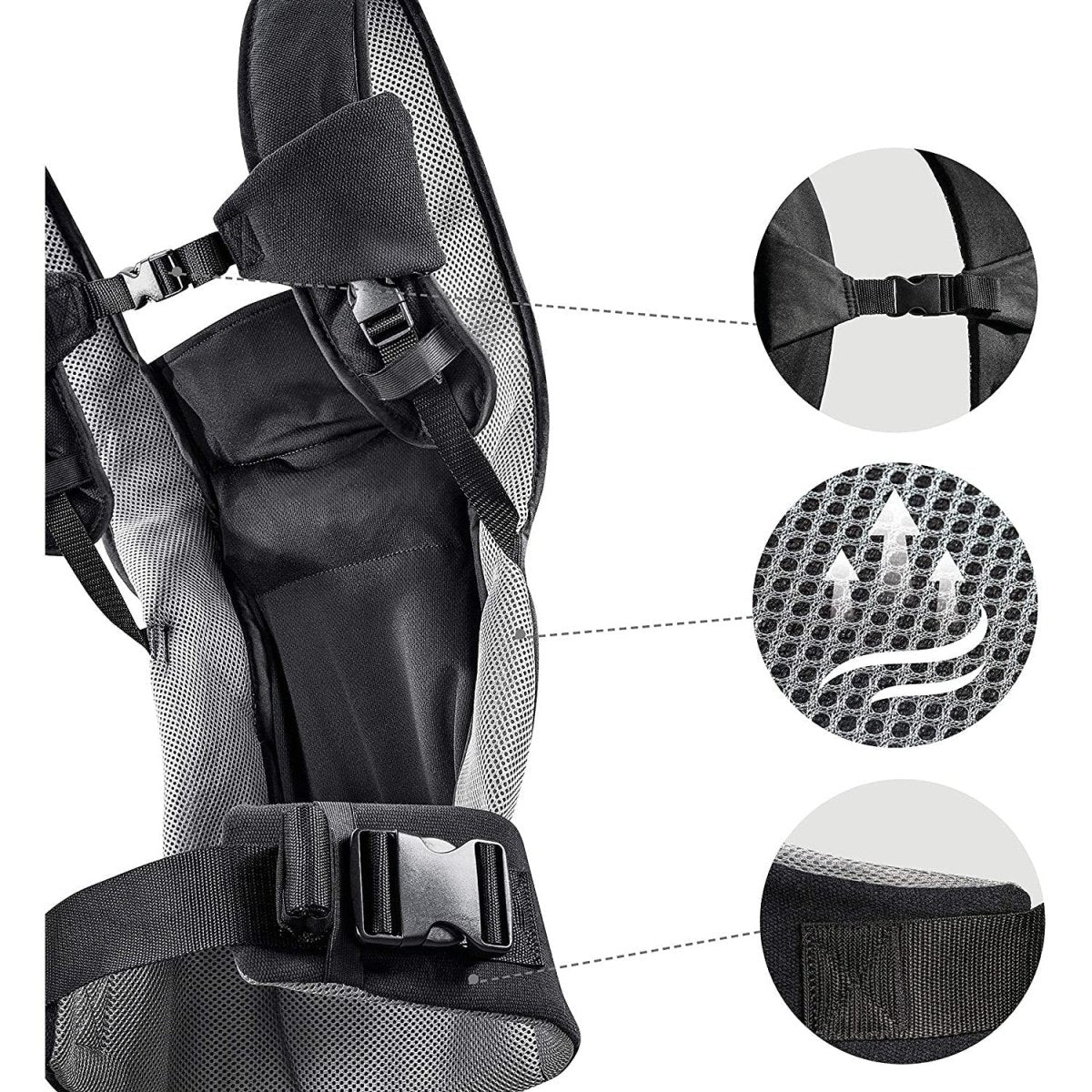 Hauck Close To Me Baby Carrier With 4 Carry Positions- Black - 581063