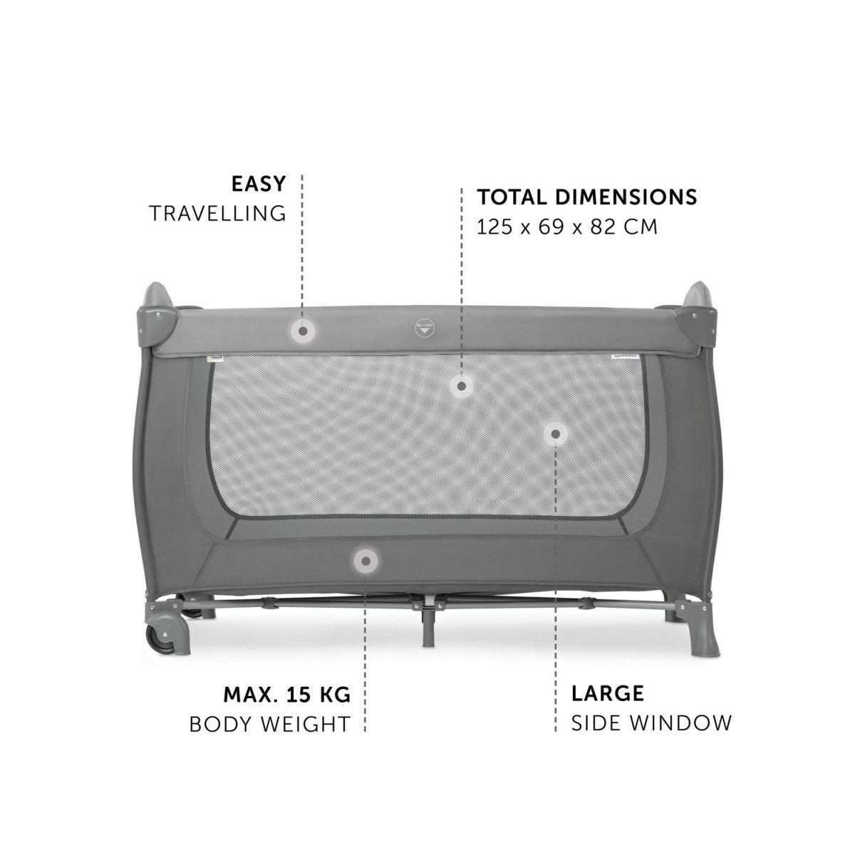 Hauck Sleep N Play Go Plus- Grey - 600818
