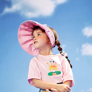 Headband styled Pink Rabbit themed Visor Hat for Kids. - 3 - 6 years Swim