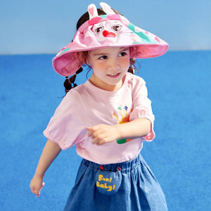 Headband styled Pink Rabbit themed Visor Hat for Kids. - 3 - 6 years Swim