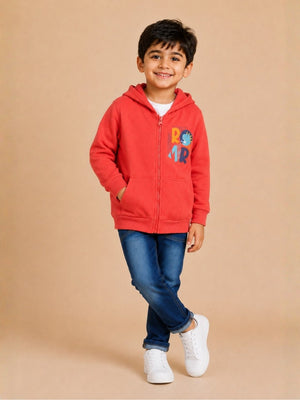 Hear The Dino ROAR Zipper Hoodie - 0-6 Months Kids Winter Hoodies