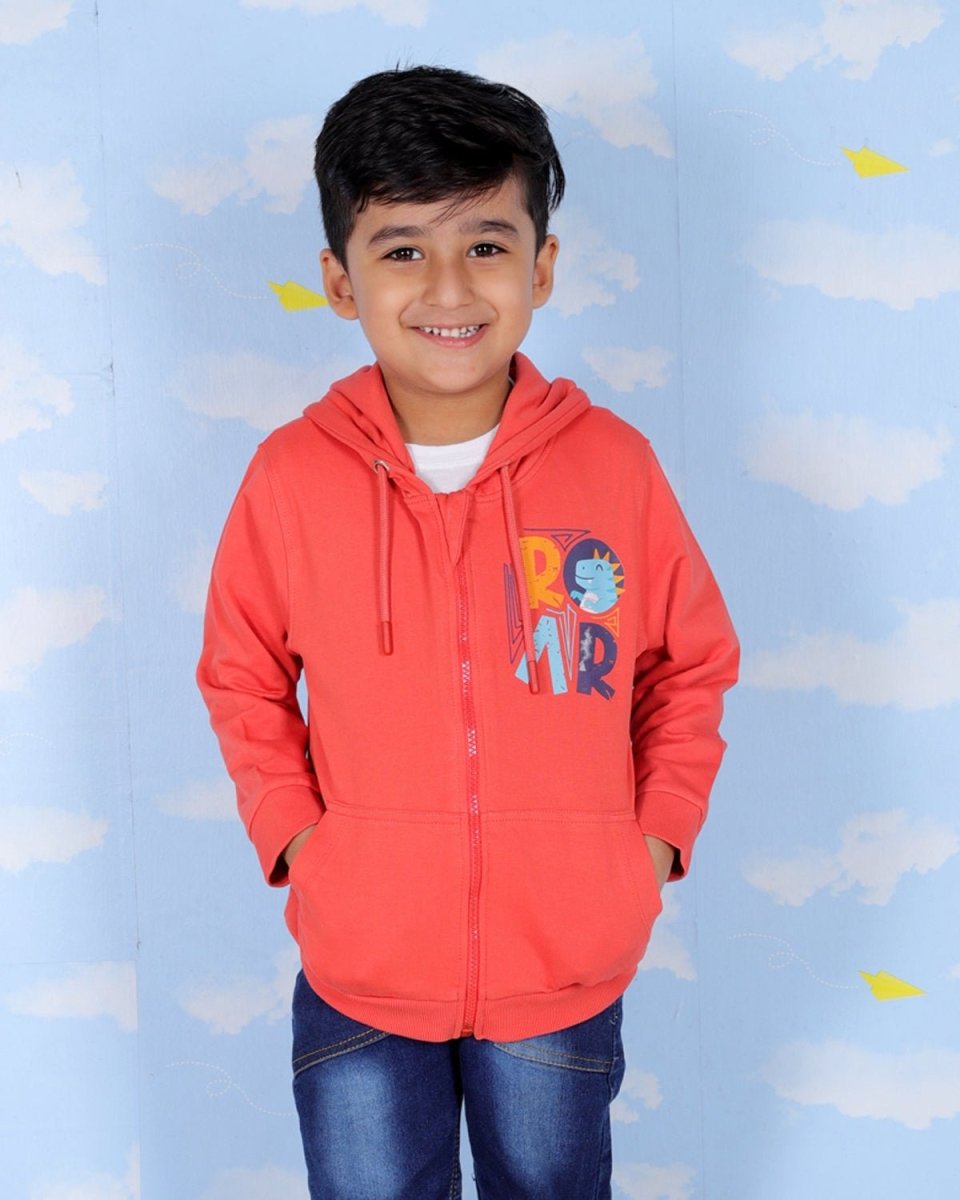 Hear The Dino ROAR Zipper Hoodie - KWW-AN-HRZH-0-6