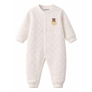 Hello Bear, Full Sleeves Jumpsuit Hoodie Romper for Tiny Toddlers - 3 - 6 Months Winter Wear