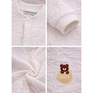 Hello Bear, Full Sleeves Jumpsuit Hoodie Romper for Tiny Toddlers - 3 - 6 Months Winter Wear