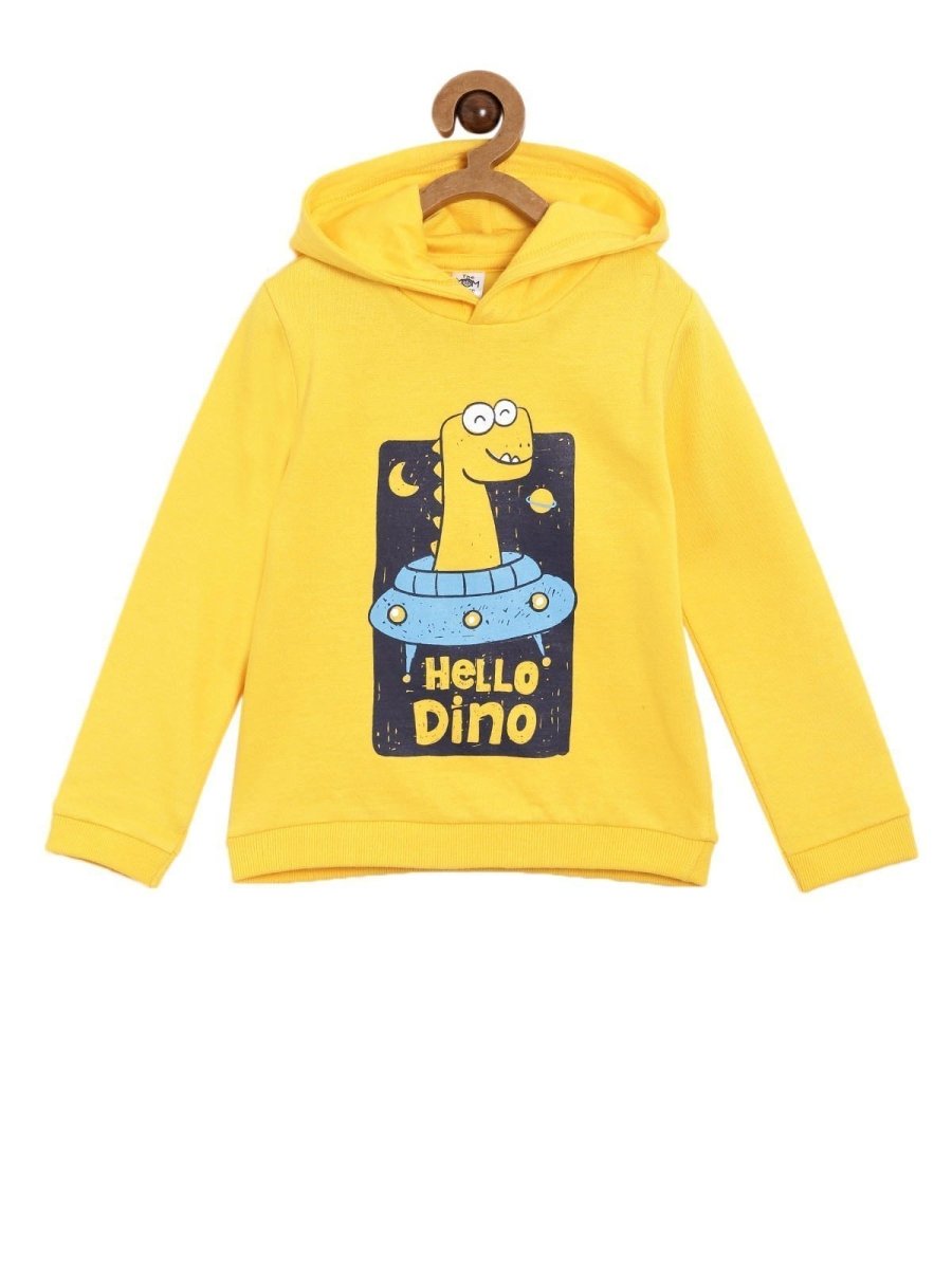 Hello Dino Hooded Sweatshirt and Navy Blue Sweatpants Combo - SWSP-HDNB-0-6