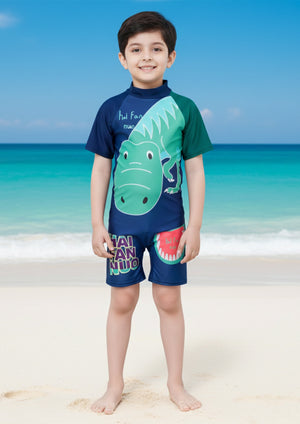 Hello Hippo Boys Swimsuit - 1 - 2 Years Kids Swimwear