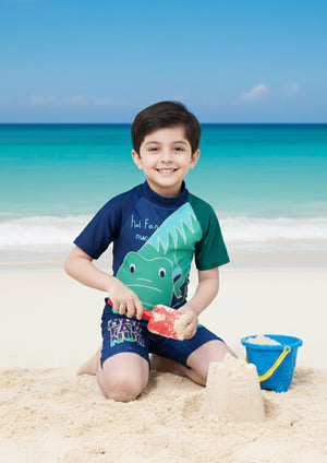 Hello Hippo Boys Swimsuit - 1 - 2 Years Kids Swimwear