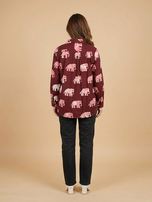 Herd You Right Maternity and Nursing Oversized Shirt - S Maternity and Nursing Tops