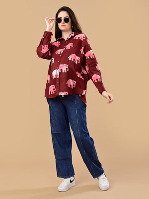 Herd You Right Maternity and Nursing Oversized Shirt - S Maternity and Nursing Tops