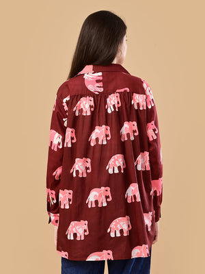Herd You Right Maternity and Nursing Oversized Shirt - S Maternity and Nursing Tops