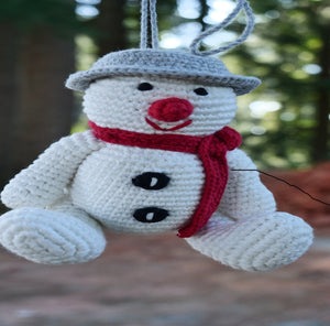 Himalayan Blooms Crochet Cap Snowman Toy - Crochet Toy