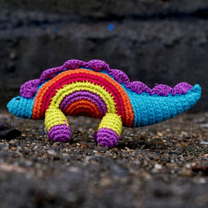 Himalayan Blooms Crochet Colored Dinosaur Soft Toy - Crochet Toy