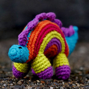 Himalayan Blooms Crochet Colored Dinosaur Soft Toy - Crochet Toy
