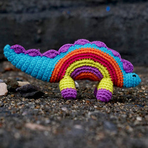 Himalayan Blooms Crochet Colored Dinosaur Soft Toy - Crochet Toy